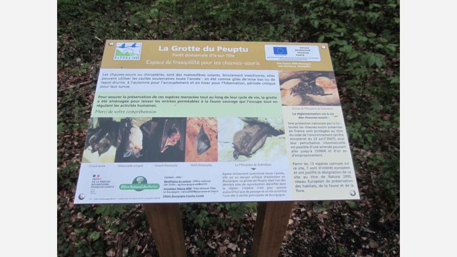 Panneau d'information Peuptu de la combe Chaignay